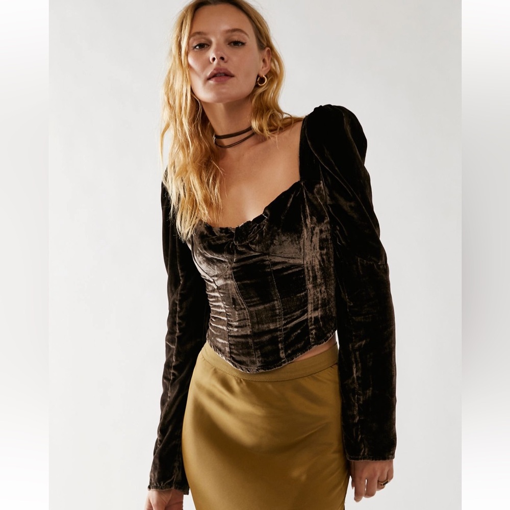 Free People Velvet Corset Top
